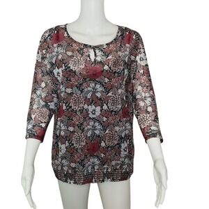 Maurices Sheer Floral Top with Attached Black Cami‎